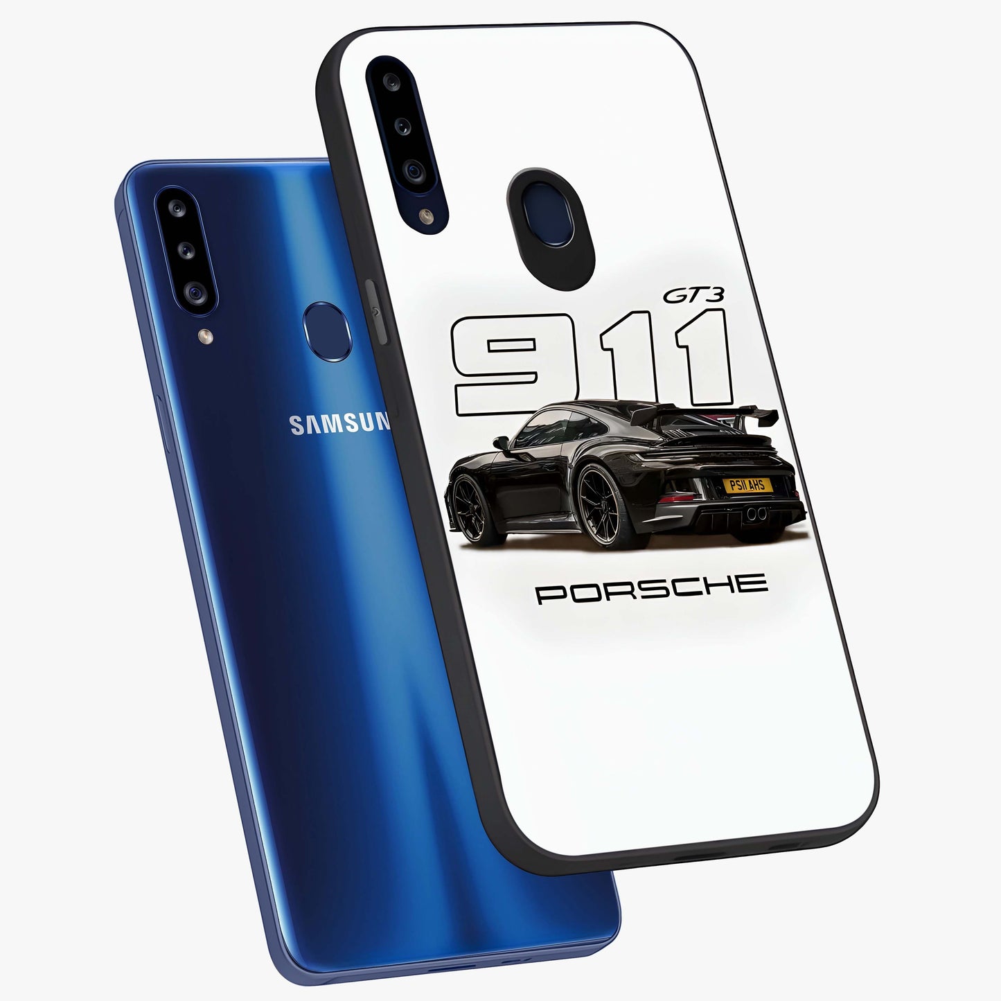 Turbo Legacy Icon Glass Case displayed in angled mockup highlighting dynamic automotive design with performance aesthetic.