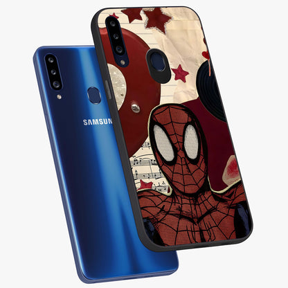 Web Warrior Vibes Glass Case displayed in angled mockup highlighting dynamic web design with comic style aesthetic.