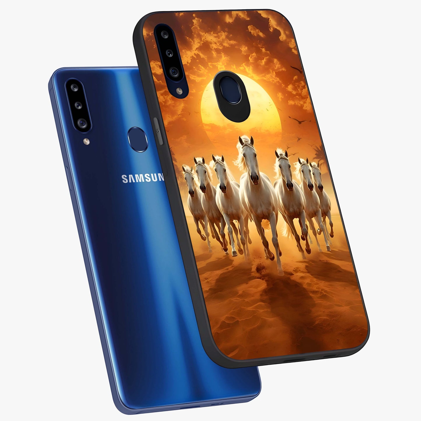 Wild Sunset Majesty Glass Case displayed in angled mockup highlighting vibrant sunset sky design with scenic aesthetic.