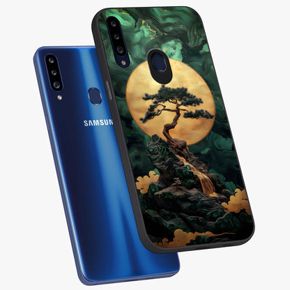 Zen Moon Rise Glass Case displayed in angled mockup highlighting peaceful lunar design with zen aesthetic style.