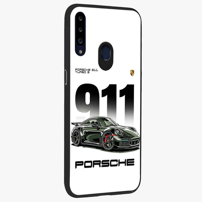 911 Turbo Dominance Glass Case upright perspective showcasing powerful racing design and modern automotive aesthetic.