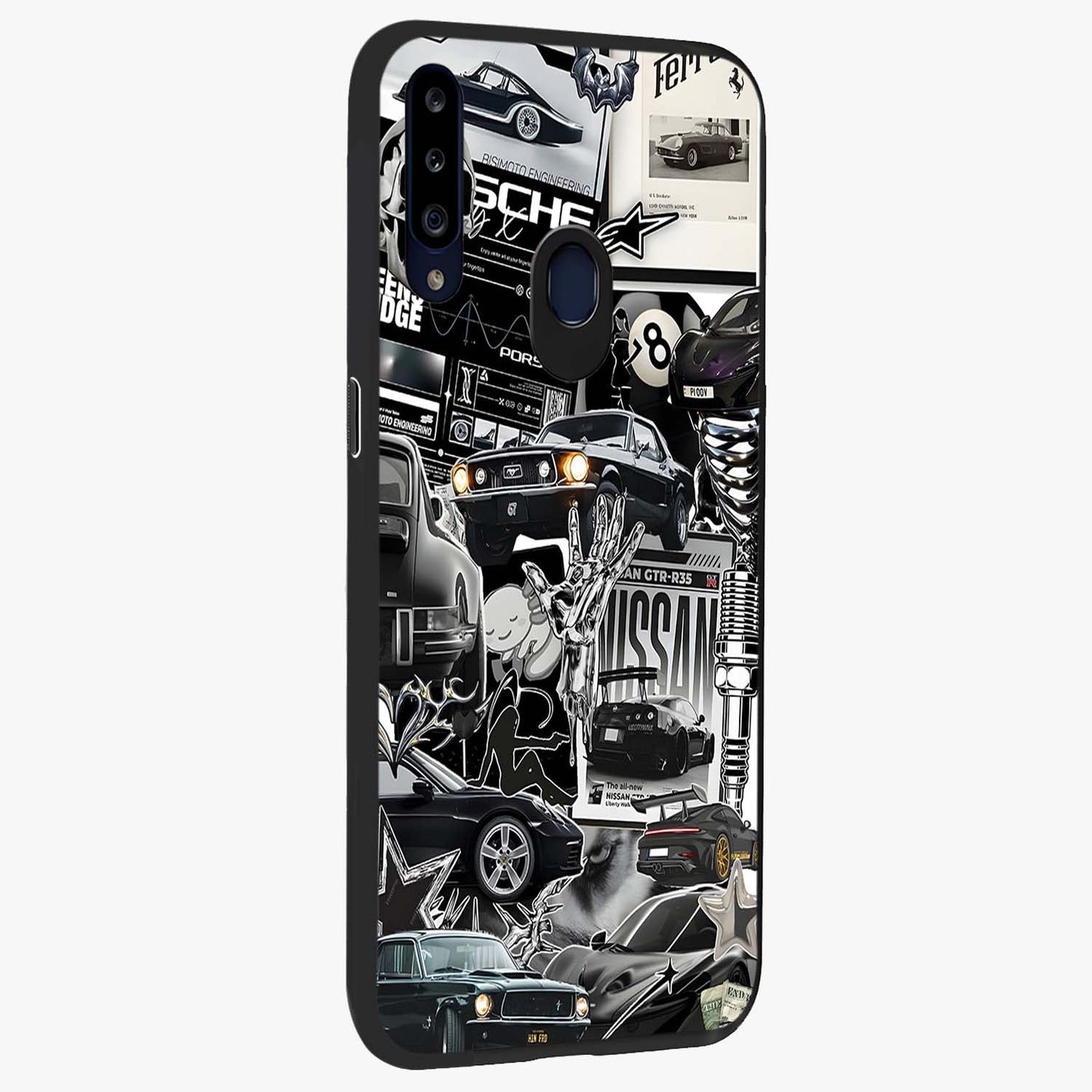 Aesthetic Dark Love Glass Case upright view showcasing dramatic romantic artwork with modern aesthetic style.