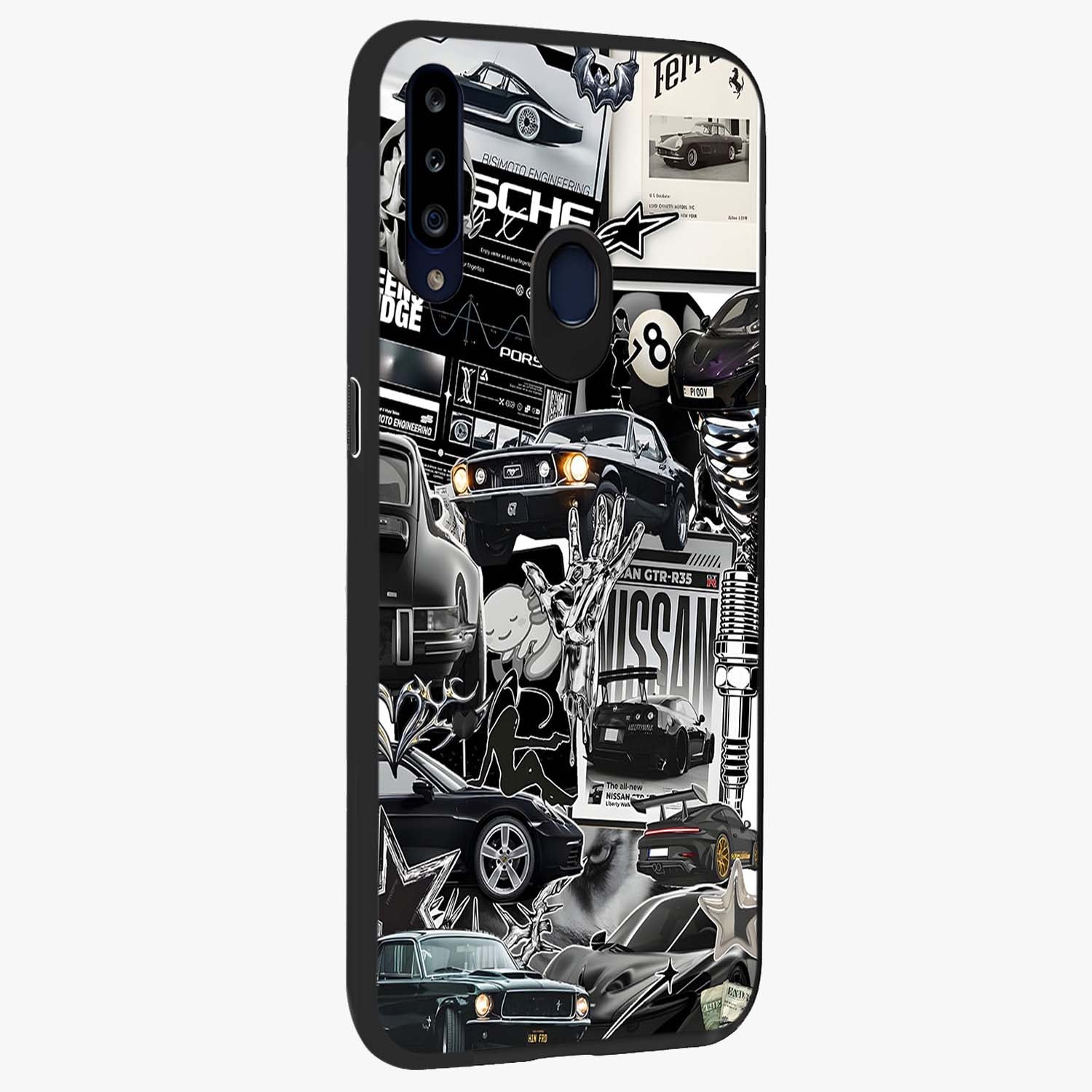 Aesthetic Dark Love Glass Case upright view showcasing dramatic romantic artwork with modern aesthetic style.