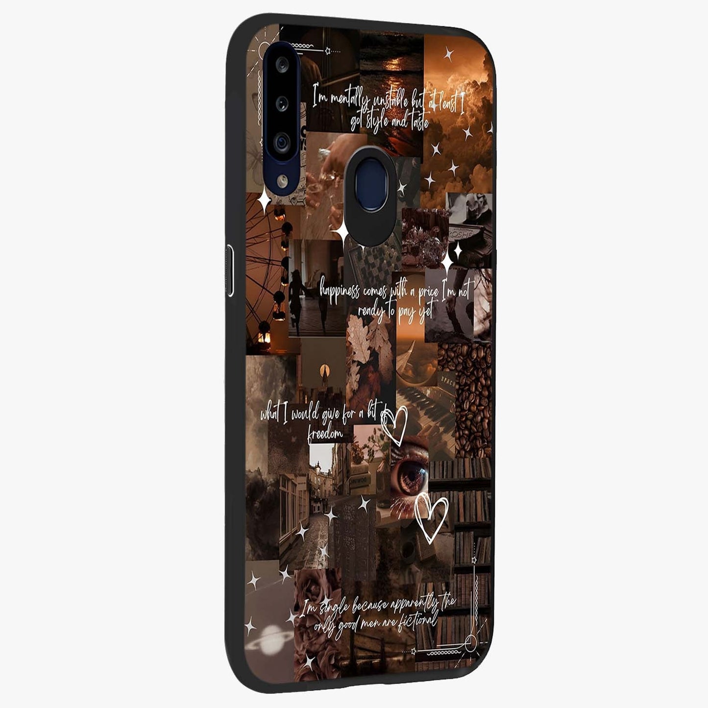 Bittersweet Aesthetic Chaos Glass Case upright view showcasing bold artistic chaos design with modern aesthetic style.