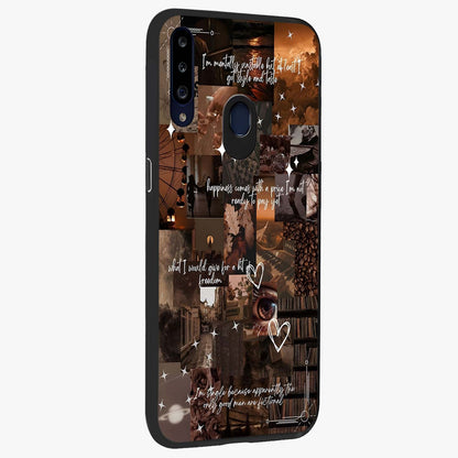 Bittersweet Aesthetic Chaos Glass Case upright view showcasing bold artistic chaos design with modern aesthetic style.