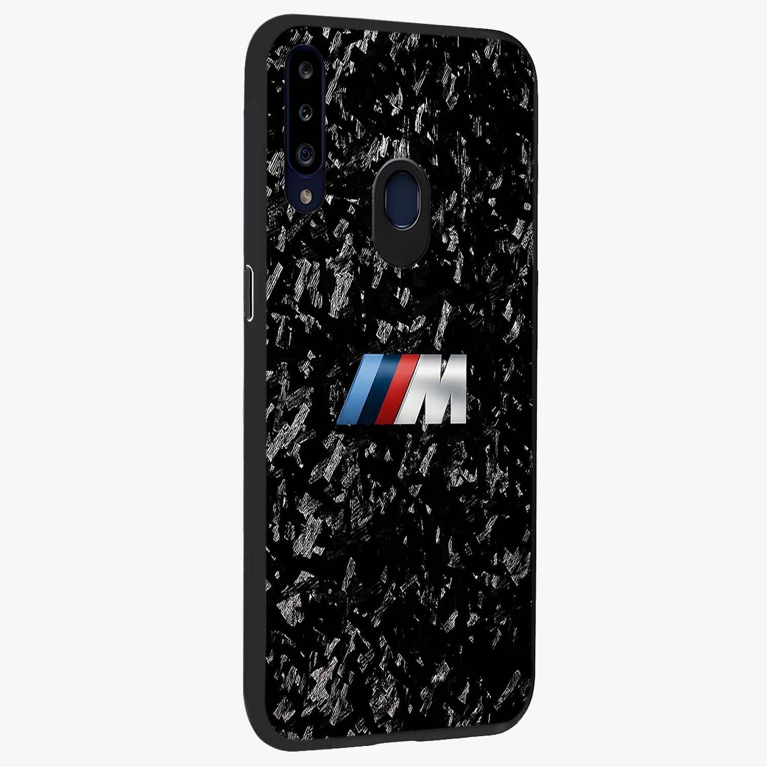Carbon Speed Mark Glass Case upright view showcasing modern carbon speed graphic with bold automotive theme.