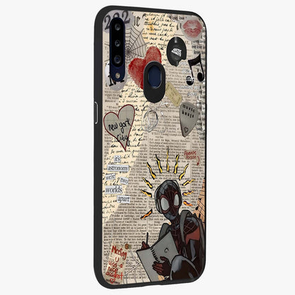 City Dream Sketch Glass Case upright view showcasing urban skyline artwork with stylish hand drawn design.