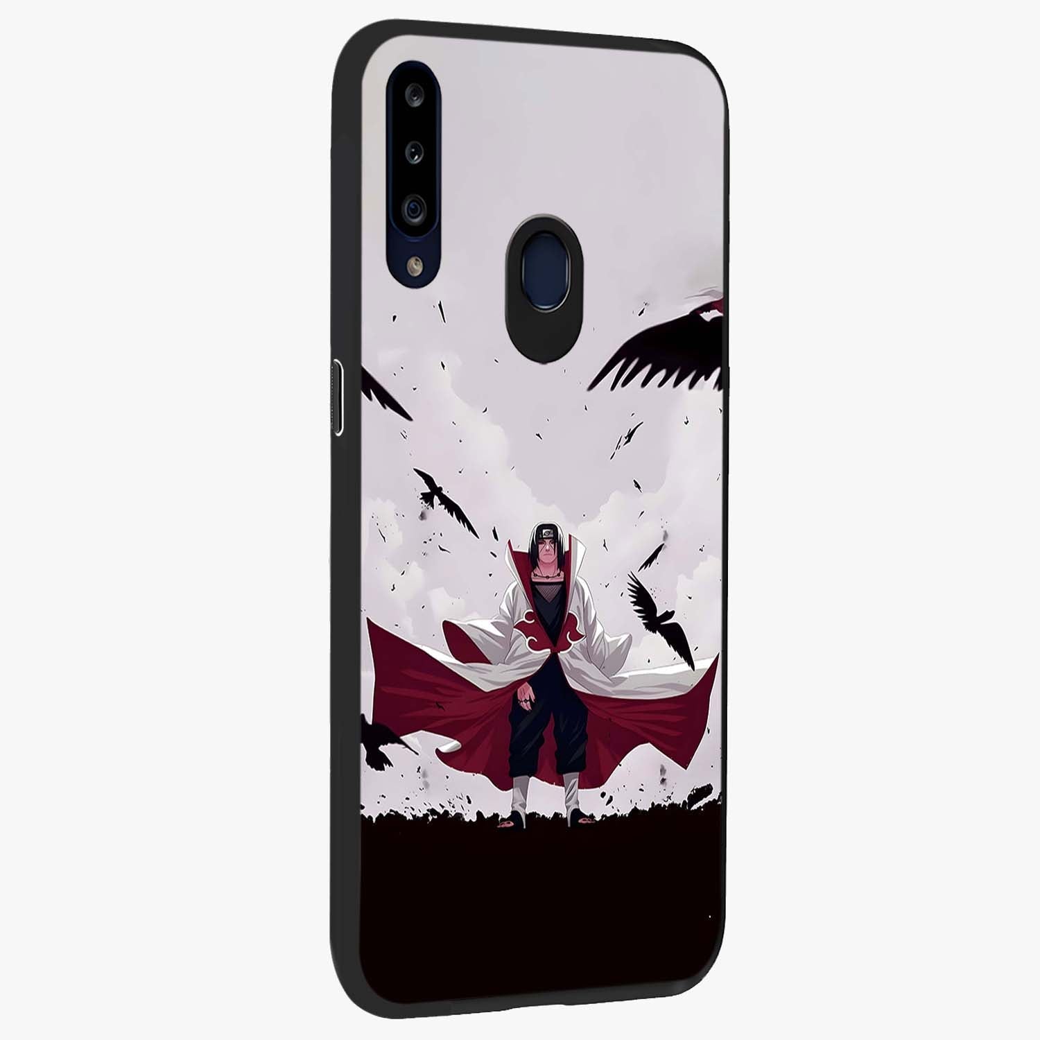Crimson Crow Ascension Glass Case upright view showcasing dramatic crow artwork with bold gothic theme.