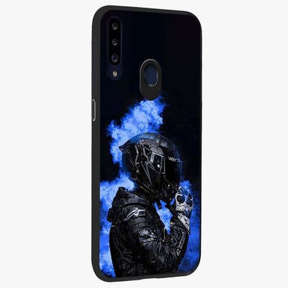 Cyber Sentinel Protocol Glass Case upright view showcasing advanced cyber sentinel artwork with futuristic tech theme.