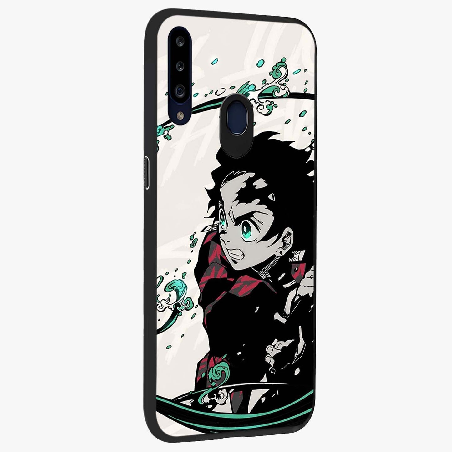 Demon Slayer Glass Case upright view showcasing powerful anime artwork with intense warrior theme.