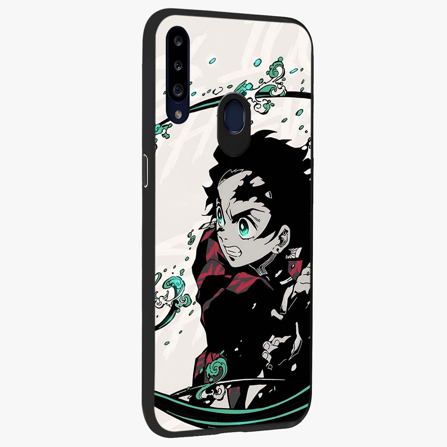 Demon Slayer Glass Case upright view showcasing powerful anime artwork with intense warrior theme.
