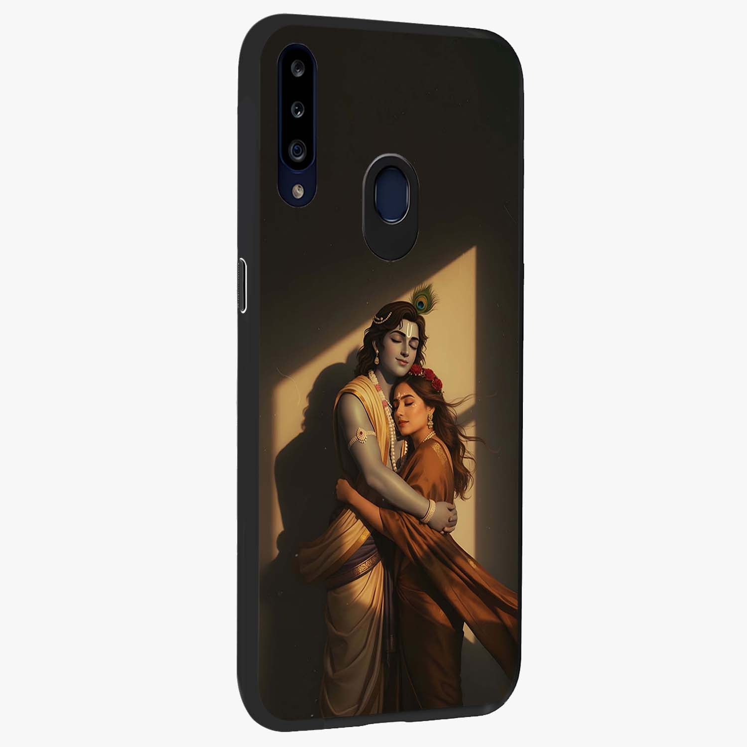 Divine Eternal Love Glass Case upright view showcasing graceful spiritual artwork with eternal love theme.