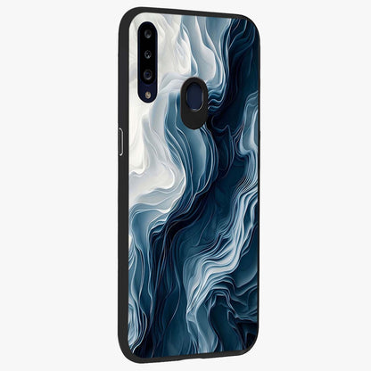 Ethereal Paper Marble Glass Case upright view showcasing smooth marble artwork with refined minimalist theme.