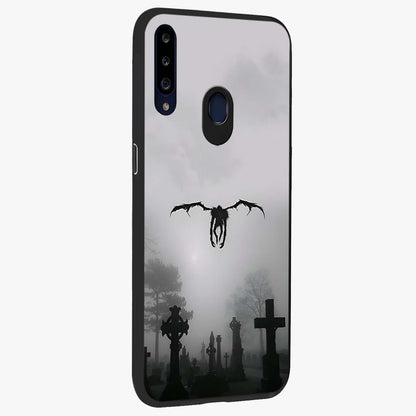 Graveyard Shadow Descent Glass Case upright view showcasing haunting graveyard artwork with dramatic dark theme.
