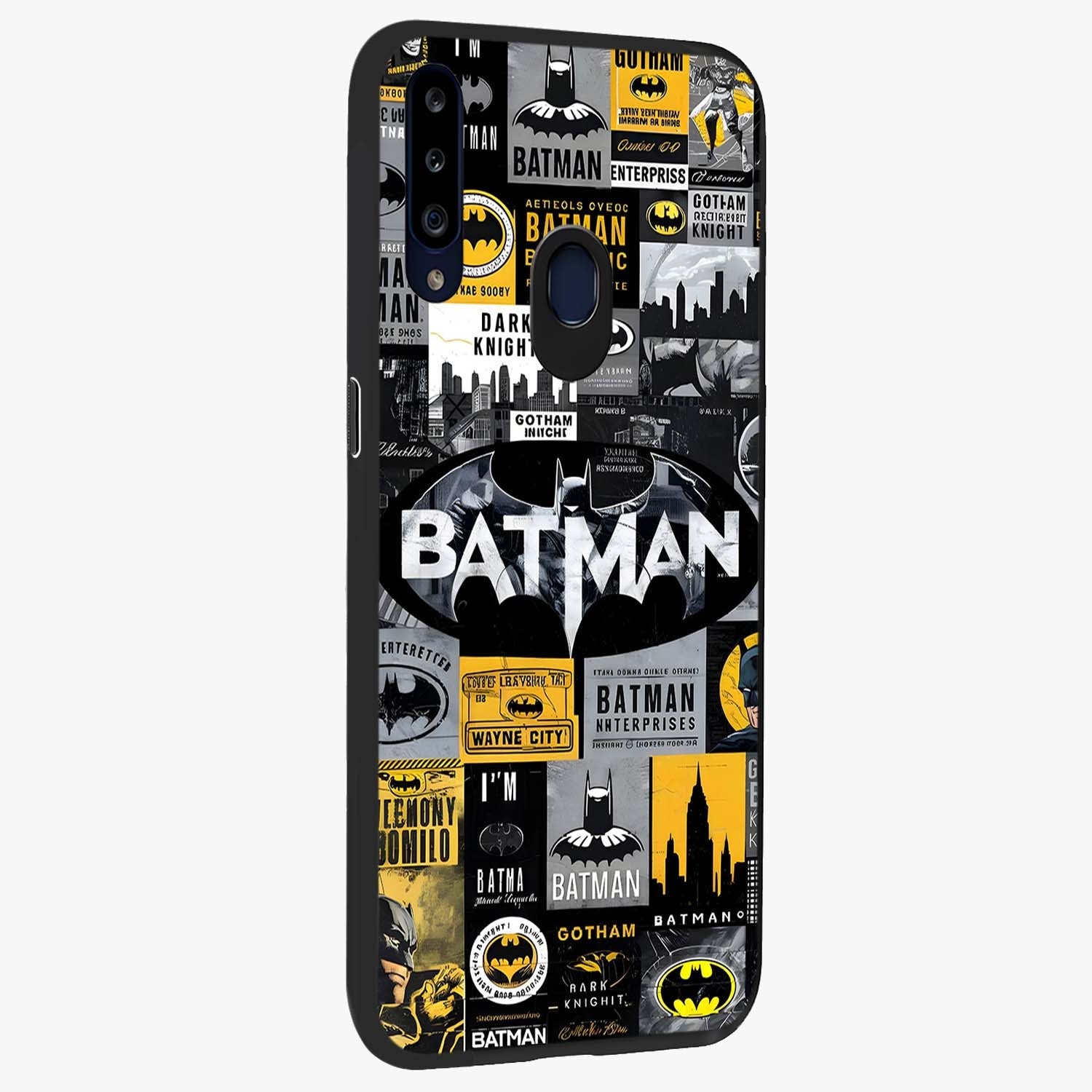 Knight Gotham Rise Glass Case upright view showcasing bold vigilante themed artwork with gothic city vibe.