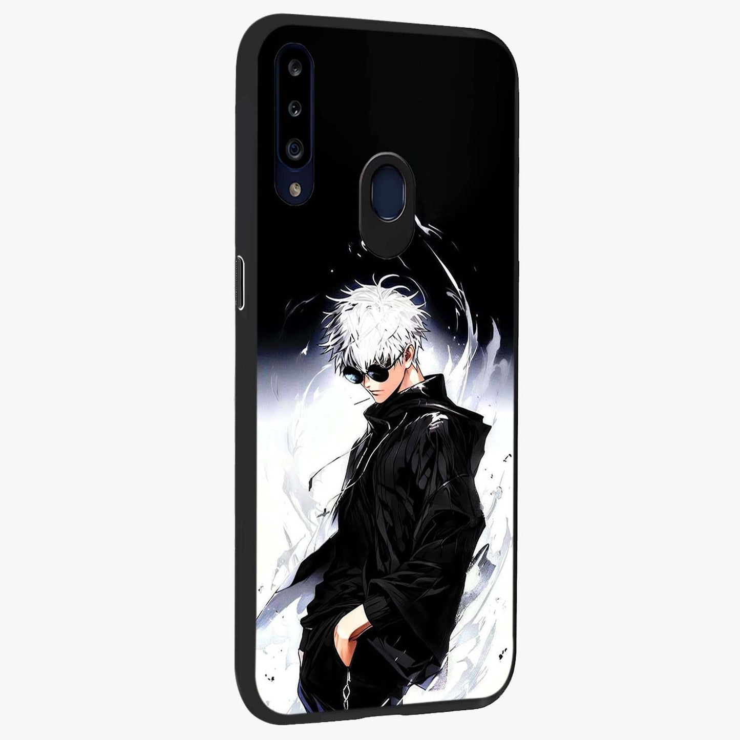 Limitless Shadow King Glass Case upright view showcasing bold shadow warrior artwork with epic fantasy theme.