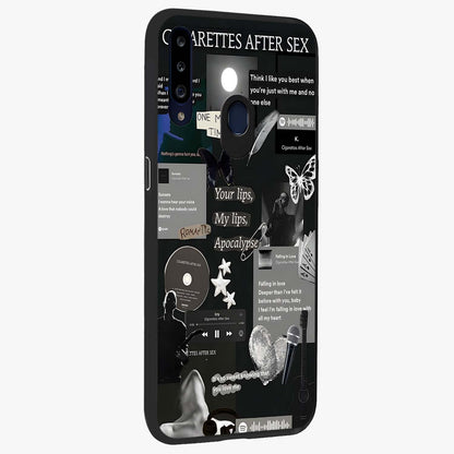 Midnight Love Echo Glass Case upright view showcasing expressive romantic artwork with dreamy midnight theme.
