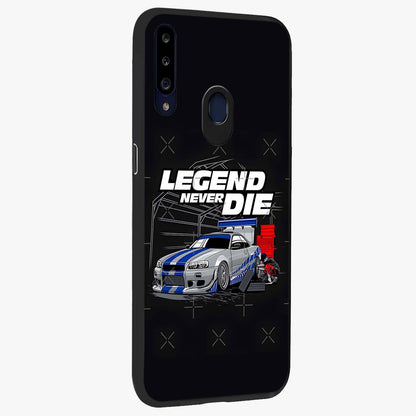 Midnight Racing Legacy Glass Case upright view showcasing powerful racing artwork with modern sports theme.