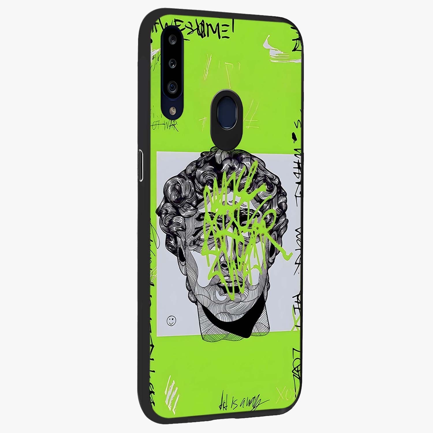 Neo Graffiti Rebellion Glass Case upright view showcasing colorful graffiti artwork with bold modern street style.