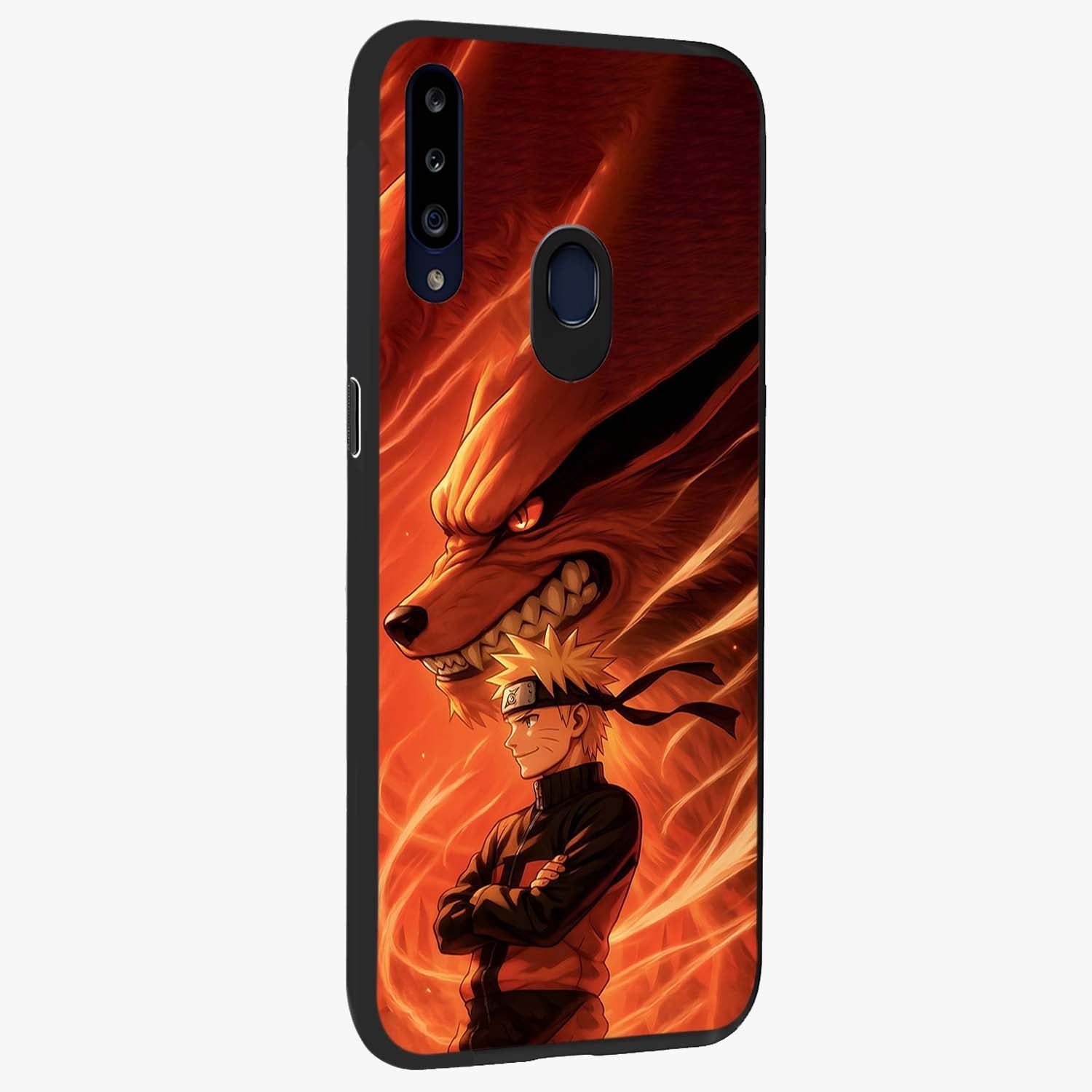 Nine Tails Legacy Glass Case upright view showcasing dramatic nine-tails artwork with intense anime themed design.