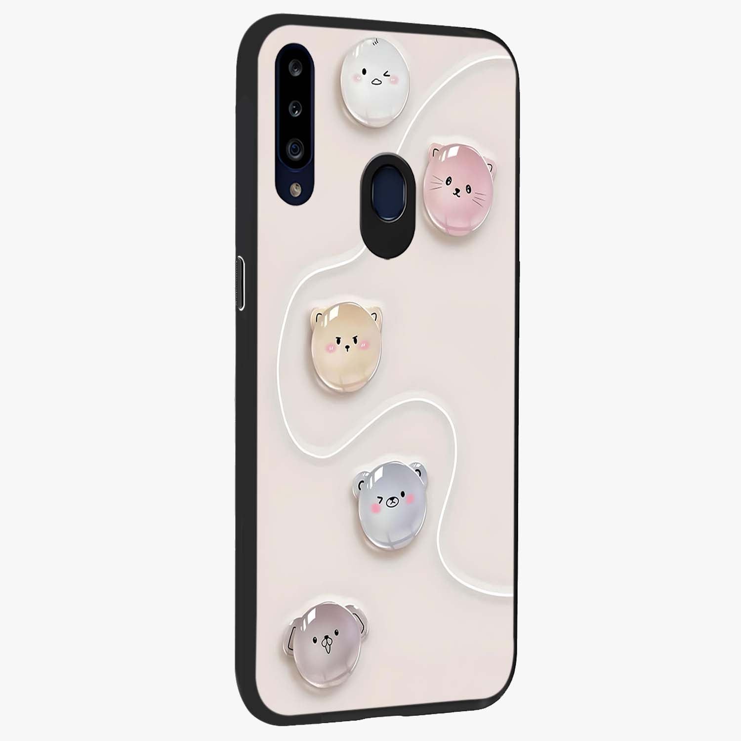 Puffy Face Parade Glass Case upright view showcasing adorable character artwork with cheerful animated theme.
