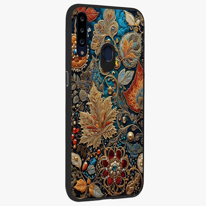 Royal Jewel Garden Glass Case upright view showcasing rich floral artwork with luxurious garden theme.