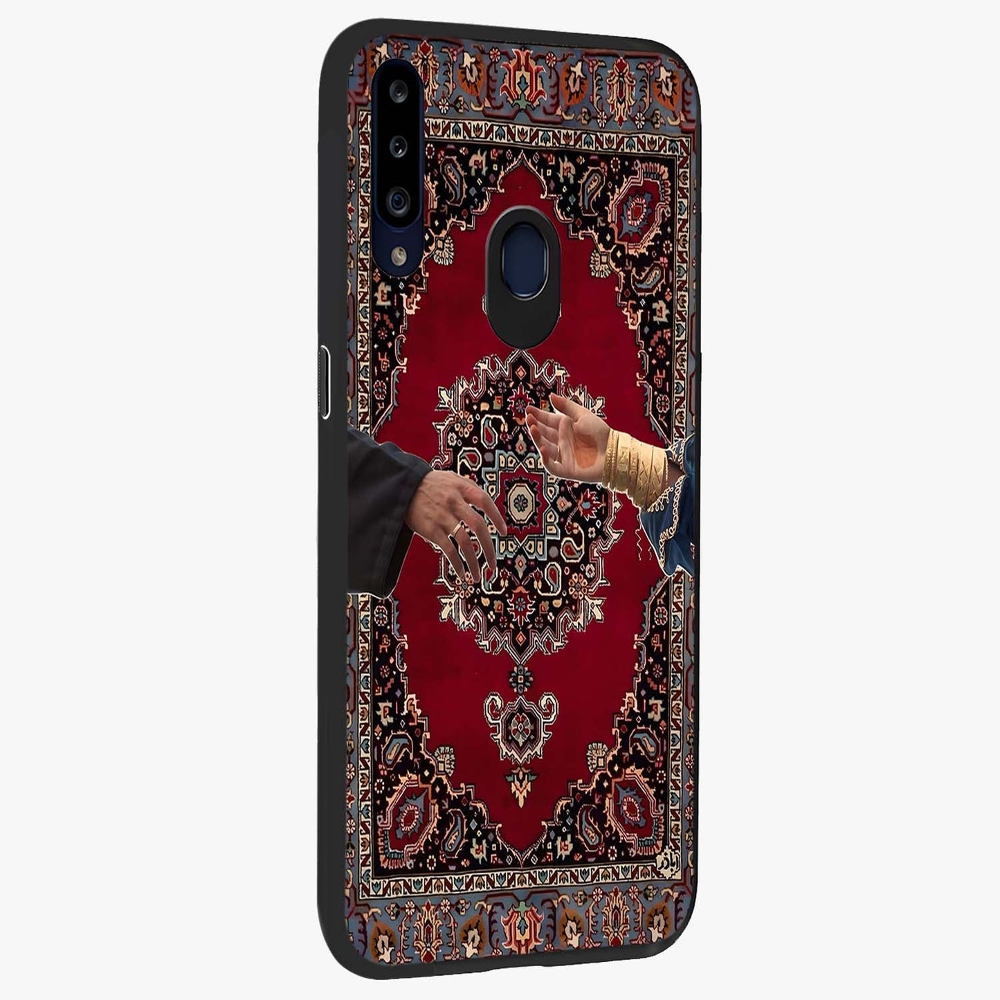 Royal Touch Reach Glass Case upright view showcasing stylish royal inspired artwork with graceful theme.