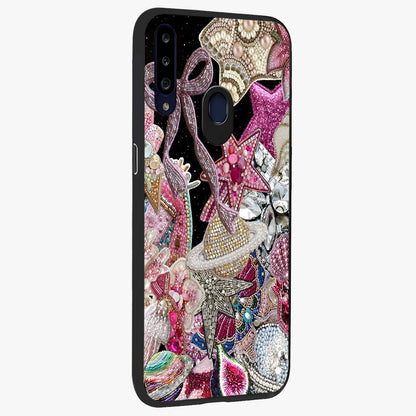 Starlit Jewel Dream Glass Case upright view showcasing radiant star inspired artwork with magical night theme.