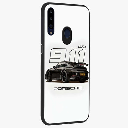 Turbo Legacy Icon Glass Case upright view showcasing bold racing inspired artwork with classic car theme.