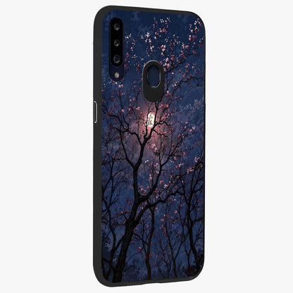 Twilight Sakura Serenade Glass Case upright view showcasing beautiful cherry blossom artwork with serene evening theme.