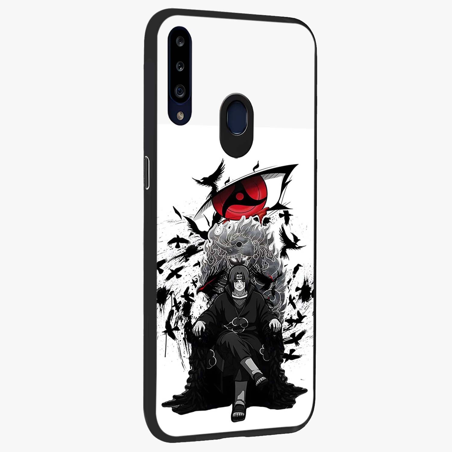 Uchiha Shadow Throne Glass Case upright view showcasing magical underwater galaxy artwork with vibrant cosmic theme.
