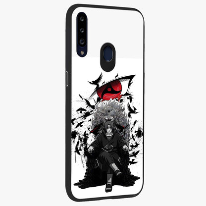 Uchiha Shadow Throne Glass Case upright view showcasing magical underwater galaxy artwork with vibrant cosmic theme.