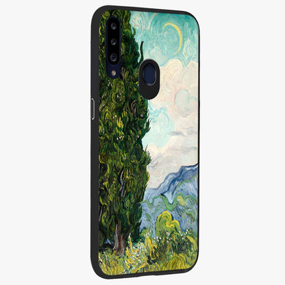 Van Gogh Vintage Art Glass Case upright view showcasing elegant vintage painting artwork with artistic heritage theme.