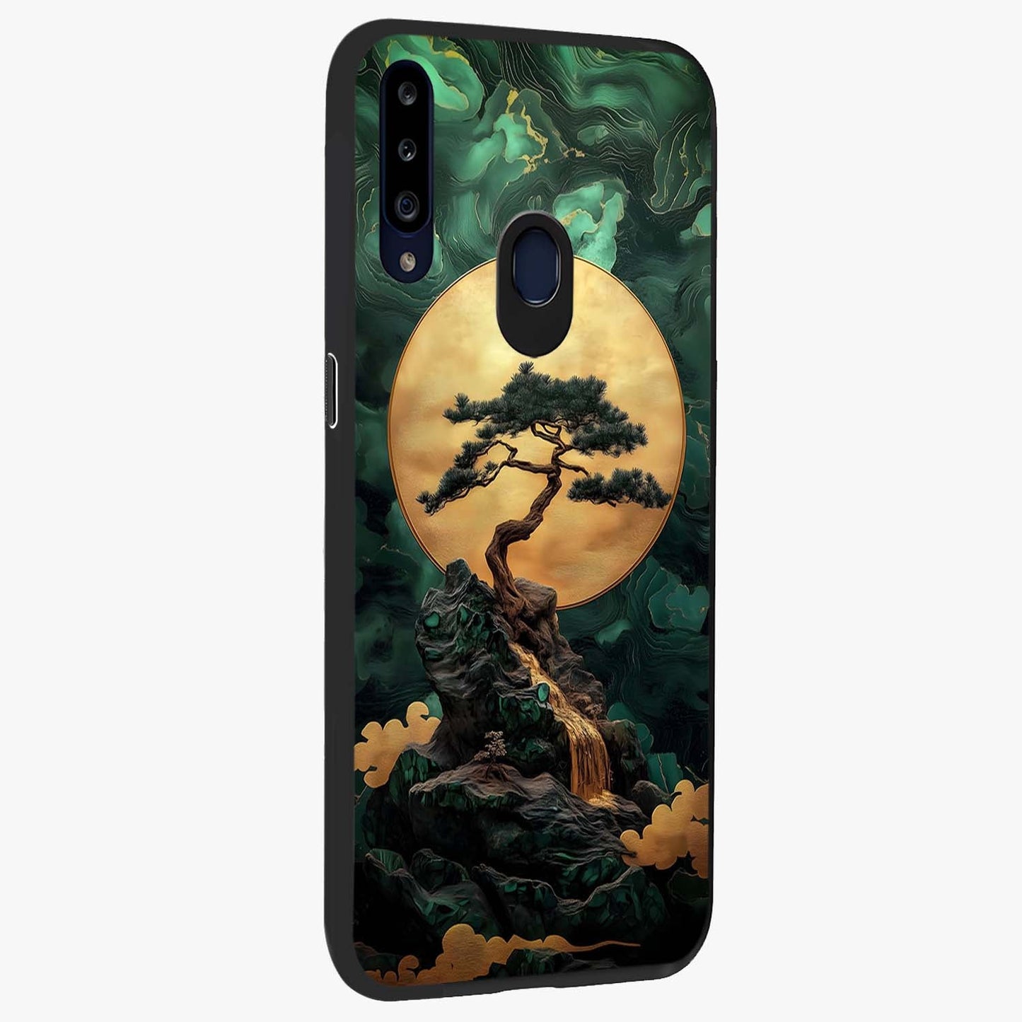 Zen Moon Rise Glass Case upright view showcasing serene moon artwork with tranquil night theme.