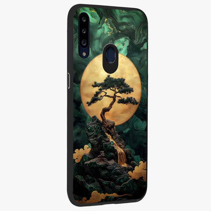 Zen Moon Rise Glass Case upright view showcasing serene moon artwork with tranquil night theme.