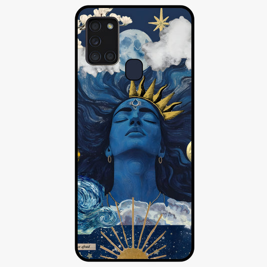 Aesthetic Lord Shiva Glass Case showing flat back view with divine Shiva artwork and glossy glass finish.