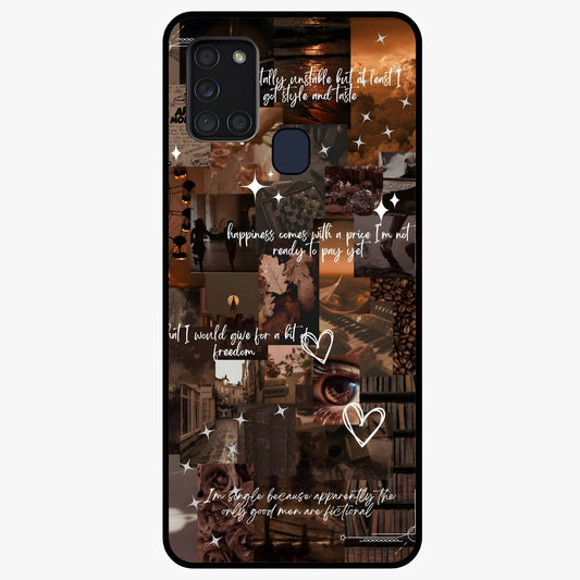 Bittersweet Aesthetic Chaos Glass Case showing flat back view with artistic chaotic aesthetic design and glossy glass finish.