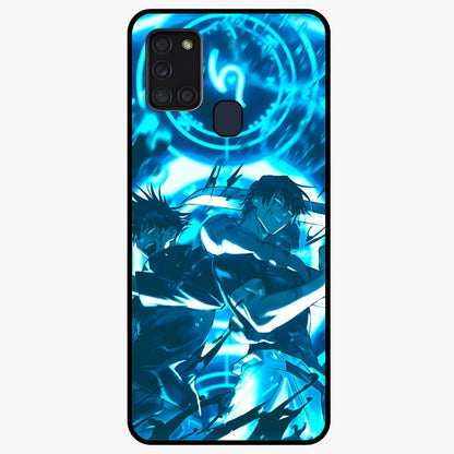 Cursed Energy Clash Glass Case showing flat back view with intense cursed energy artwork and glossy glass finish.