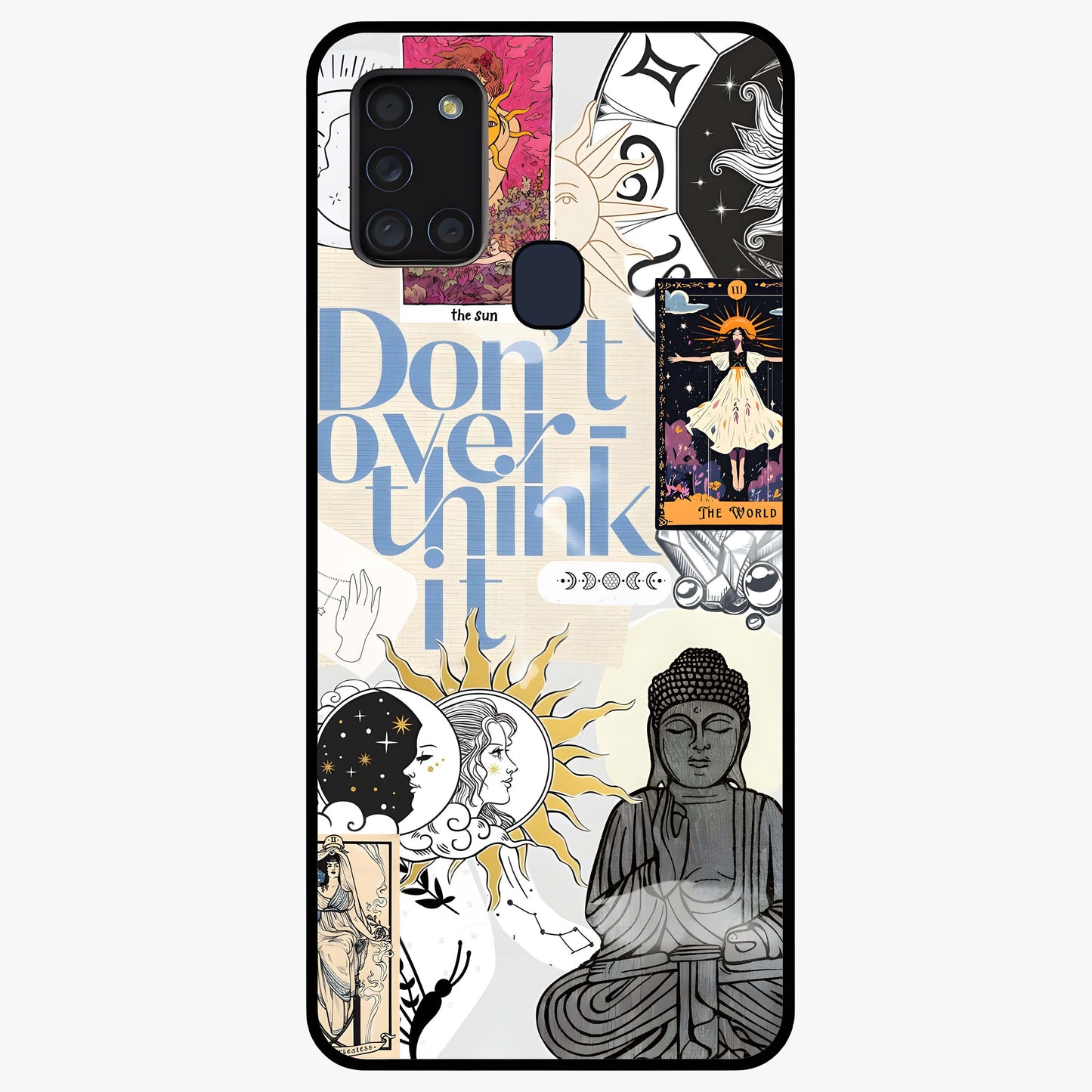 Ethereal Thoughts Glass Case showing flat back view with dreamy artistic artwork and glossy glass finish.