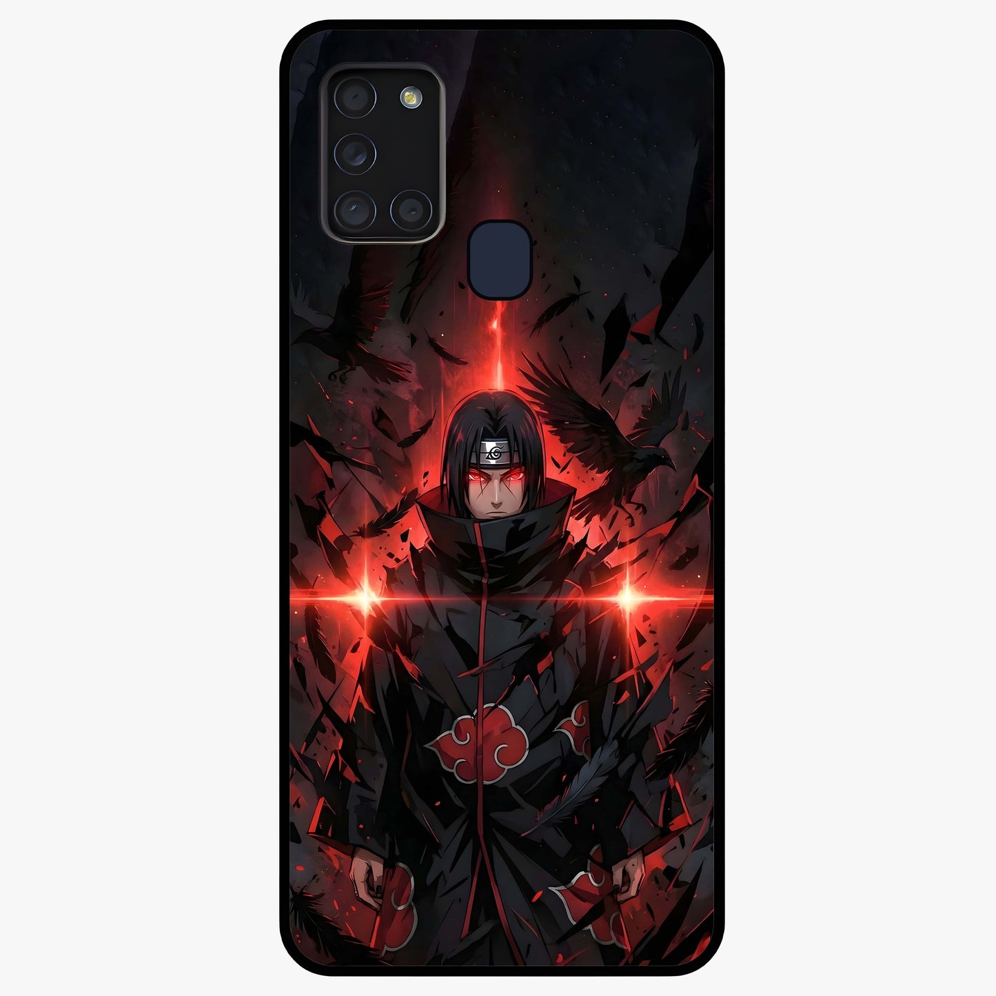 Focus Mode On Glass Case showing flat back view with bold motivational typography design and glossy glass finish.
