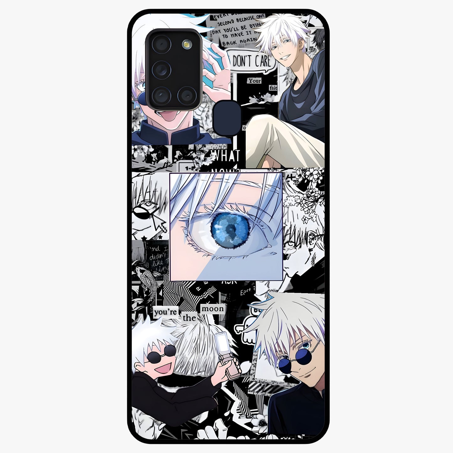 Infinity Sorcerer Chaos Glass Case showing flat back view with mystical sorcerer themed artwork and glossy glass finish.