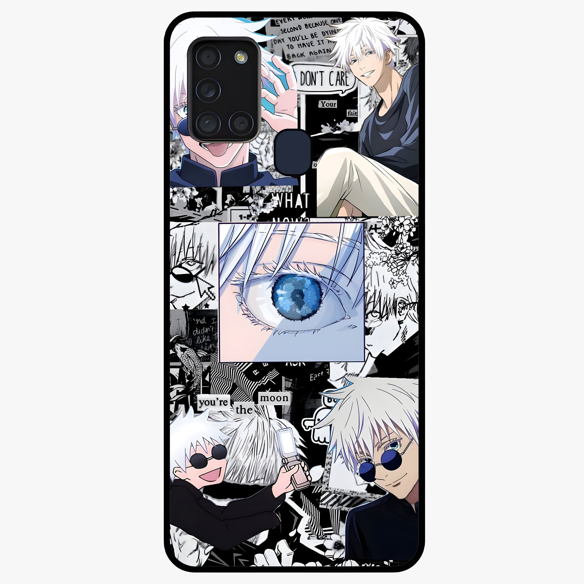 Infinity Sorcerer Chaos Glass Case showing flat back view with mystical sorcerer themed artwork and glossy glass finish.