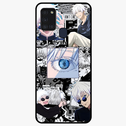 Infinity Sorcerer Chaos Glass Case showing flat back view with mystical sorcerer themed artwork and glossy glass finish.