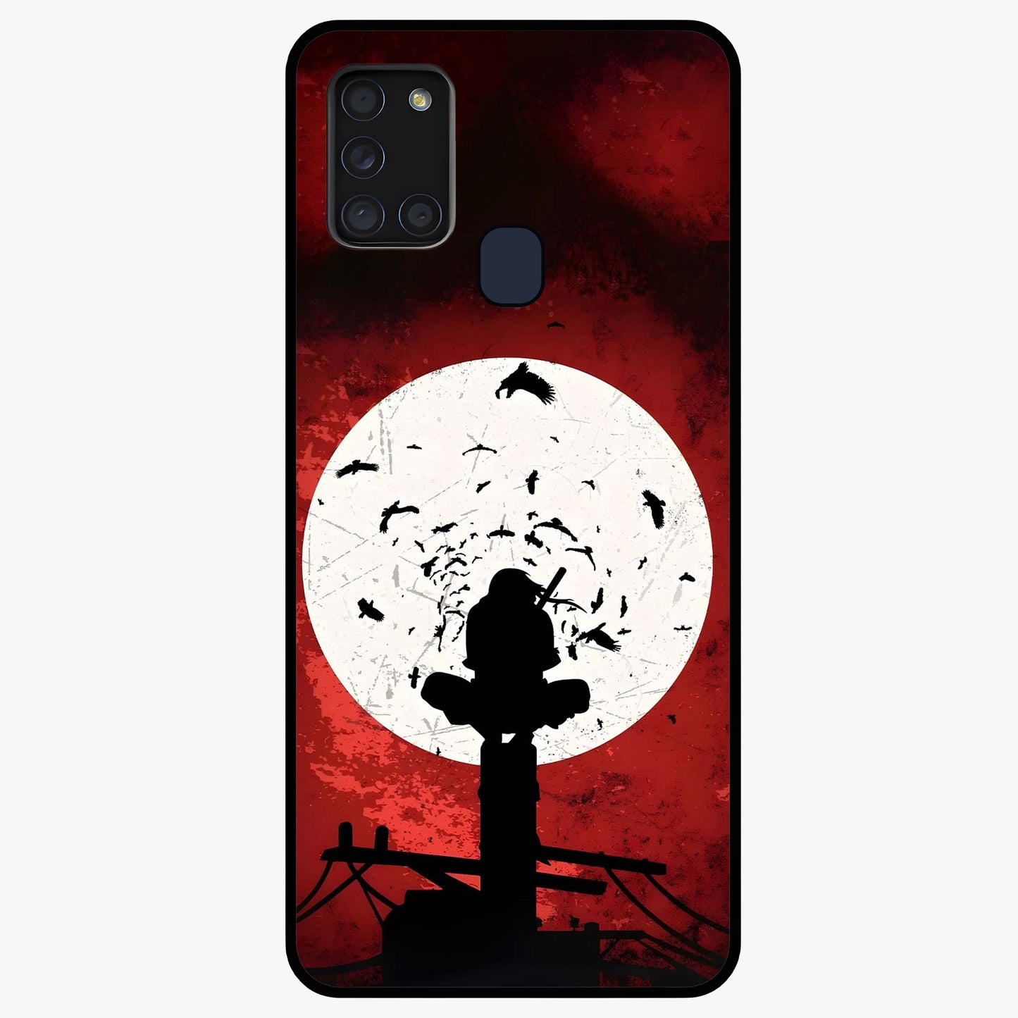 Itachi Limited Edition Naruto Anime Glass Case showing flat back view with iconic anime character artwork and glossy glass finish.