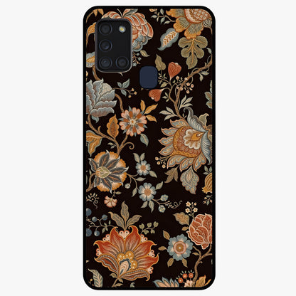 Vintage Floral Dream Glass Case showing flat back view with classic floral artwork and glossy glass finish.