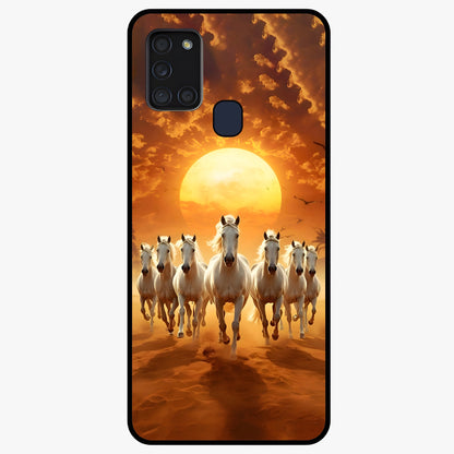 Wild Sunset Majesty Glass Case showing flat back view with majestic sunset landscape artwork and glossy glass finish.