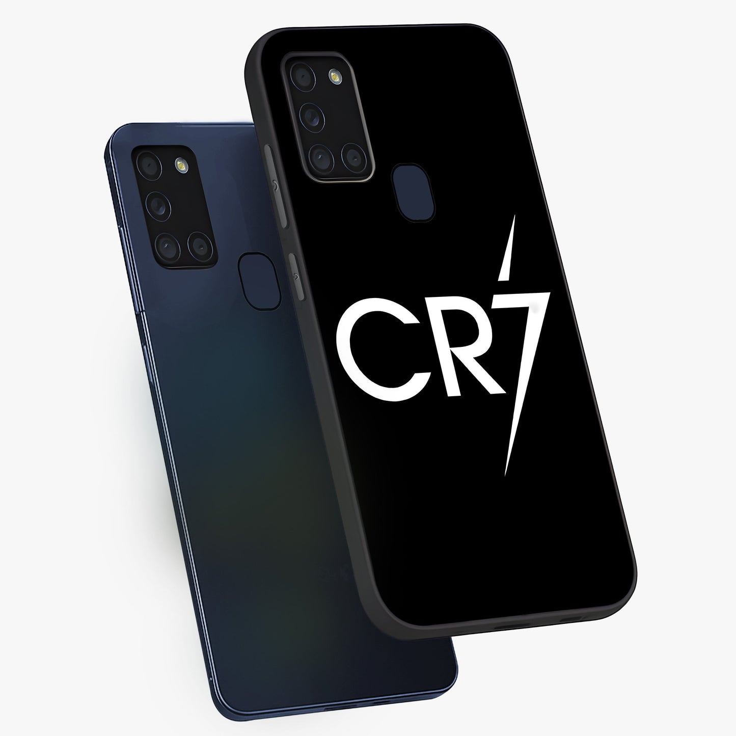 Cr7 Elite Strike Glass Case displayed in angled mockup highlighting powerful sports graphic with bold athletic theme.