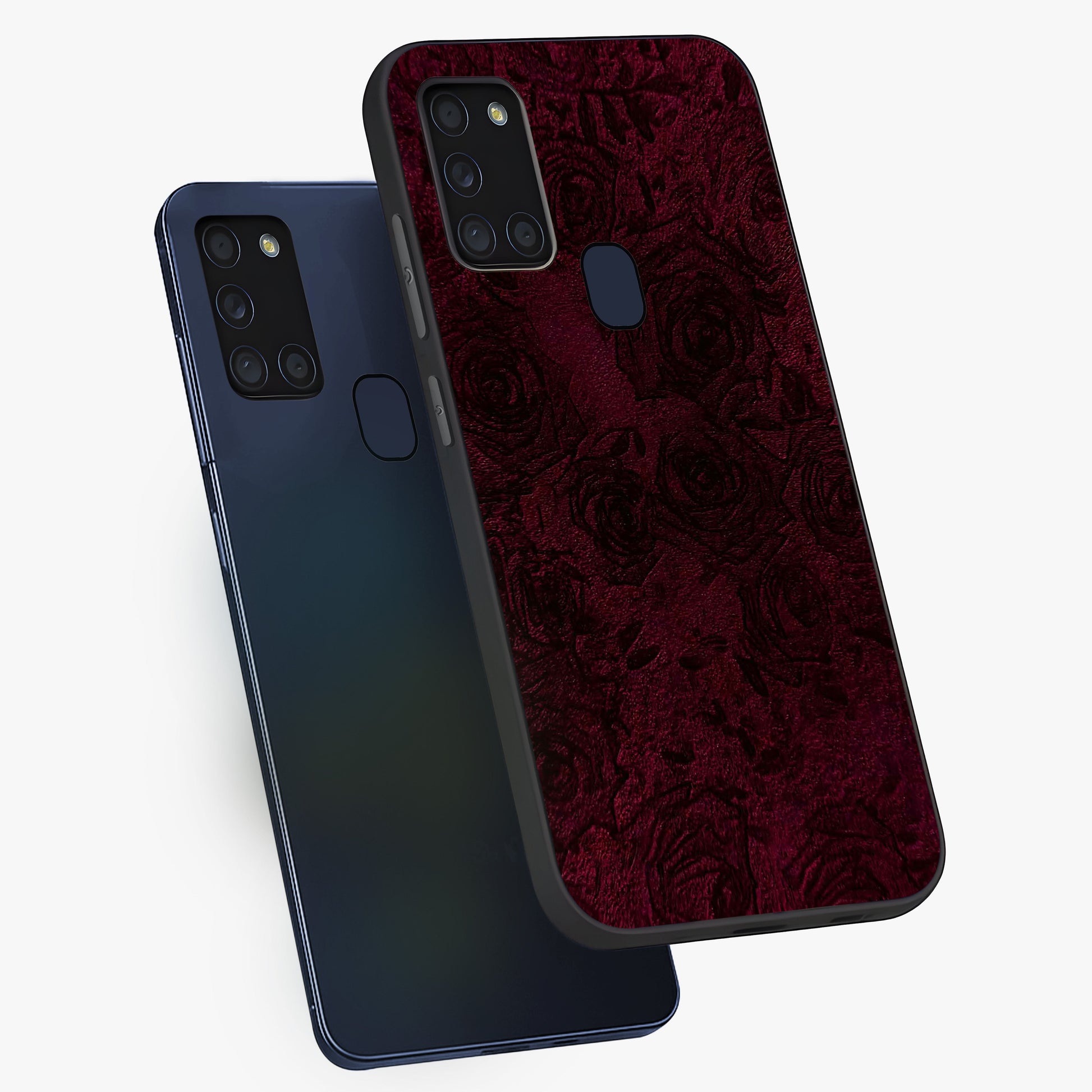 Crimson Fade Flow Glass Case displayed in angled mockup highlighting smooth gradient design with modern aesthetic style.