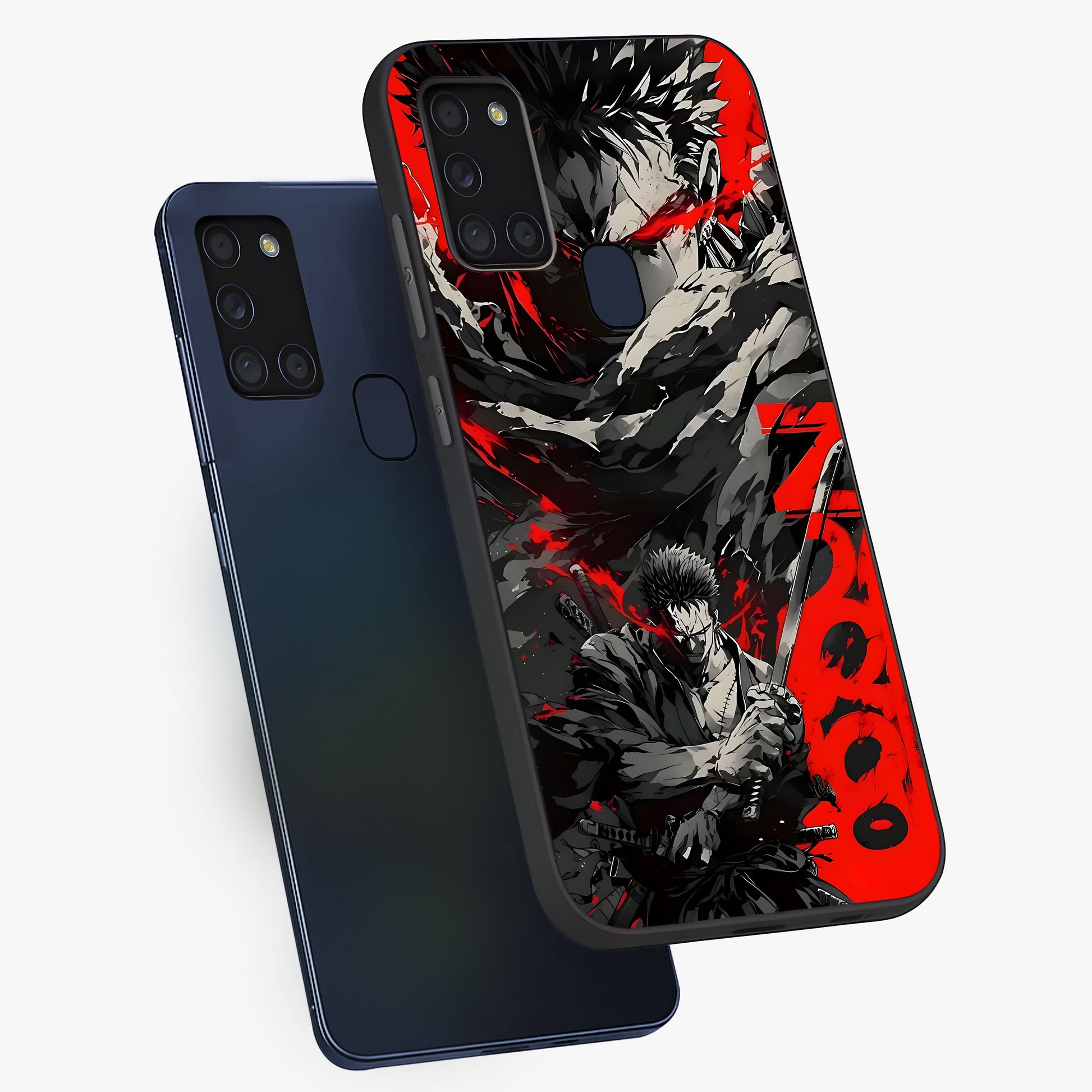 Demon Sword Resolve Glass Case displayed in angled mockup highlighting powerful demon sword illustration with dark fantasy aesthetic.