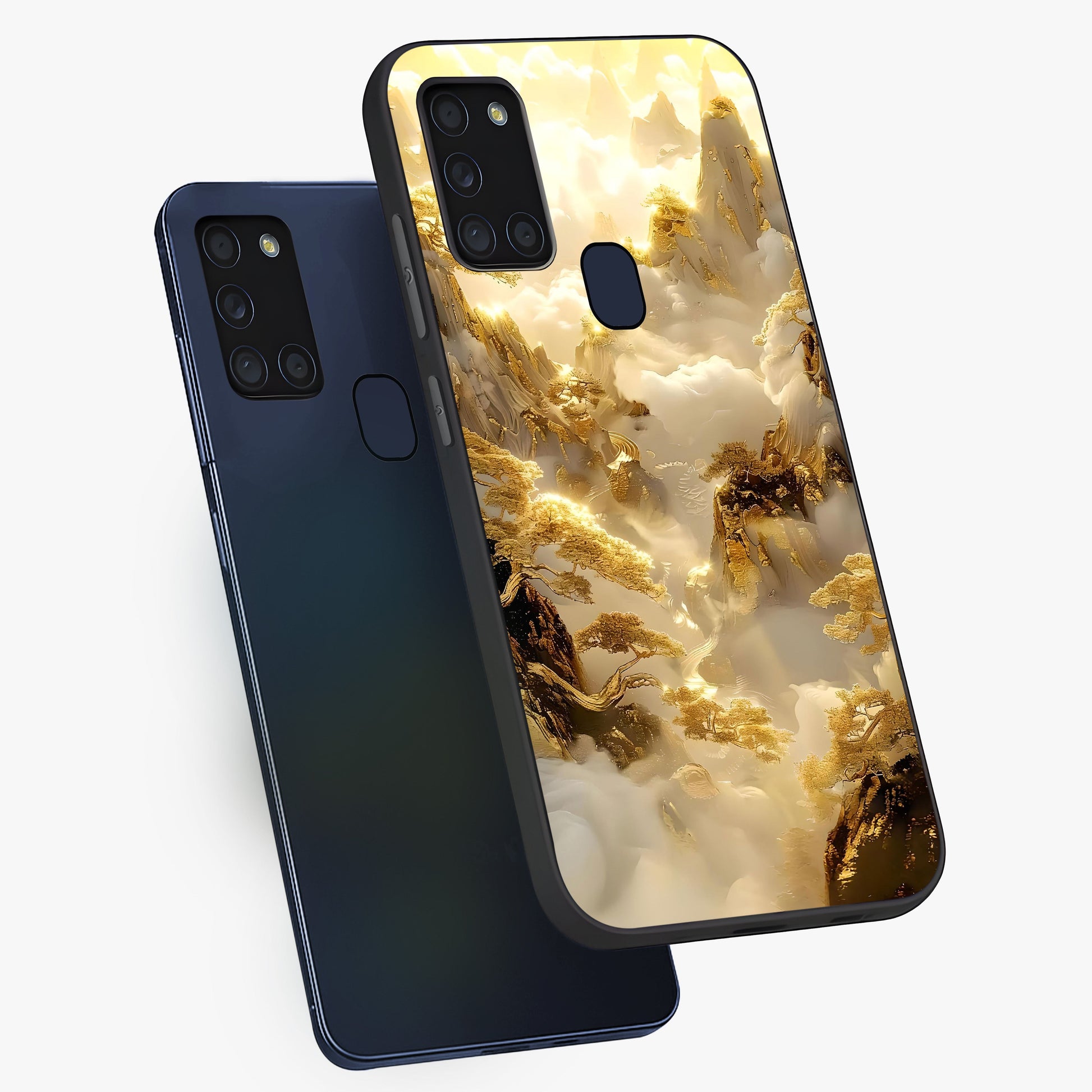 Gates Of Illumination Glass Case displayed in angled mockup highlighting radiant portal inspired design with fantasy aesthetic.